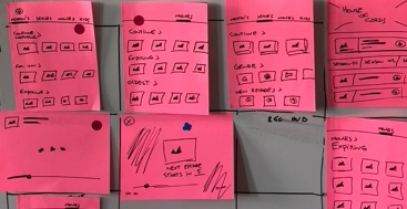 Wireframe sketches of key screens for the Zattoo recordings feature